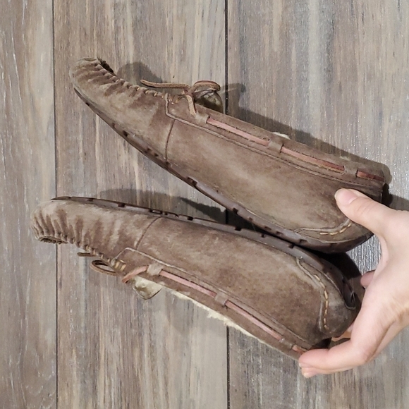 Ugg Dakota Women Suede Espresso Fur-Lined Loafers shoes flat slippers - Picture 6 of 16